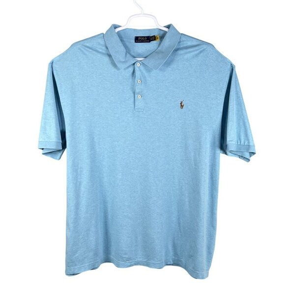 Ralph Lauren Polo Mens 4XLT Light Blue Short Sleeve Polo Shirt Golf Quiet Luxury - Picture 8 of 14